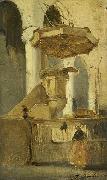 Johannes Bosboom The Pulpit of the Church in Hoorn oil painting reproduction